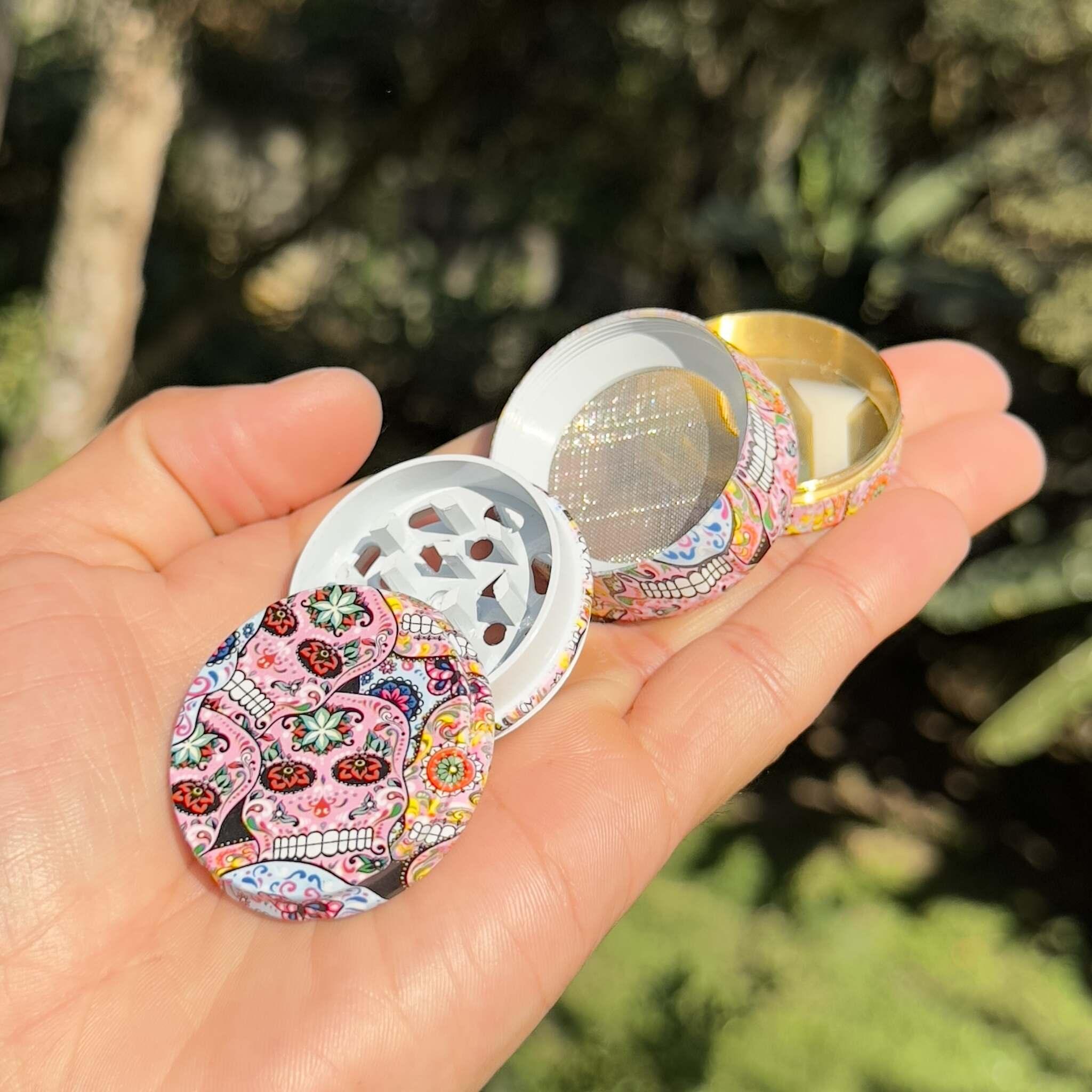 Mexican Skull Drum Metal Grinder - 40mm