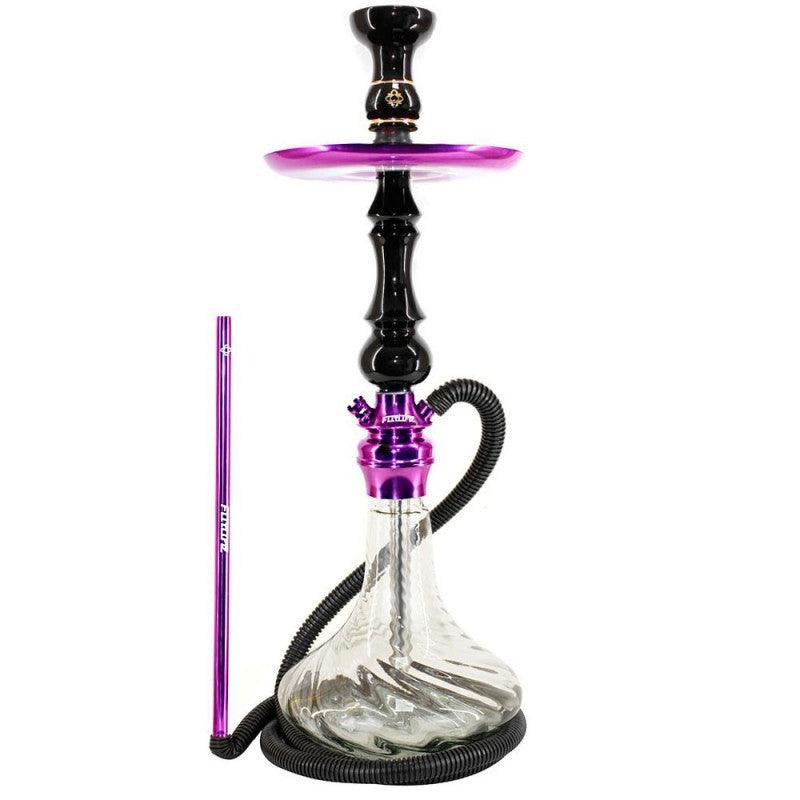 Hookah Amazon Future Black Purple Metal Ribbed Transparent Vase