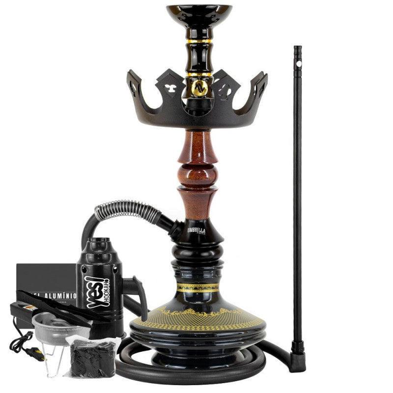 Marajah Umbrella Nano Brown Metal Black Hookah Brisas Plate Small Crown Alusi Take Gold Complete Bowl
