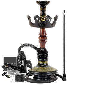 Narguile Marajah Umbrella Nano Branco Metal Dourado Vaso Brisas Prato Coroa Pequeno Rosh Alusi Take Gold Completo