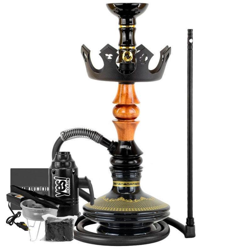 Hookah Marajah Umbrella Nano Natural Metal Black Vase Brisas Small Crown Plate Rosh Alusi Take Gold Complete