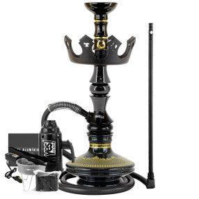 Narguile Marajah Umbrella Nano Branco Metal Dourado Vaso Brisas Prato Coroa Pequeno Rosh Alusi Take Gold Completo