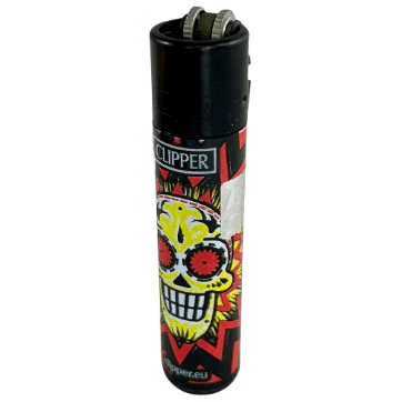 Large Clipper lighter - Mexican Skull Orange