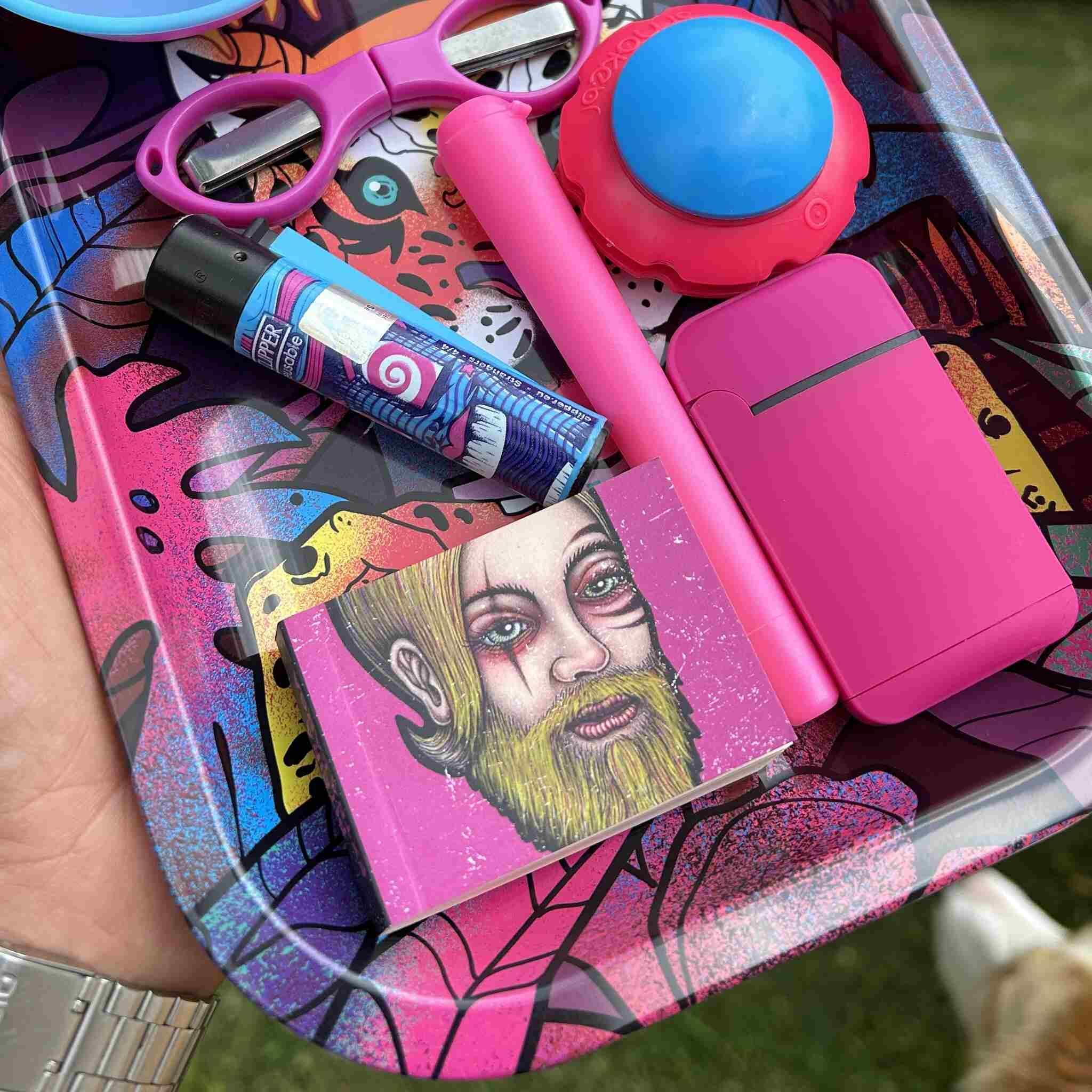 Psychedelic Ounce Kit – Papelito metal rolling tray