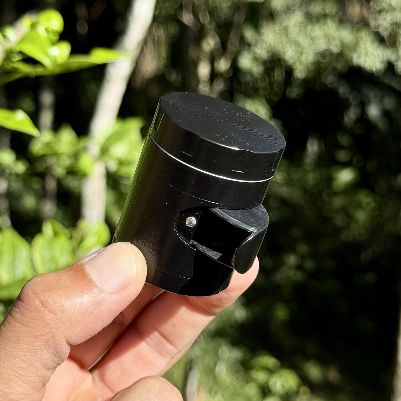 Black grinder with drawer