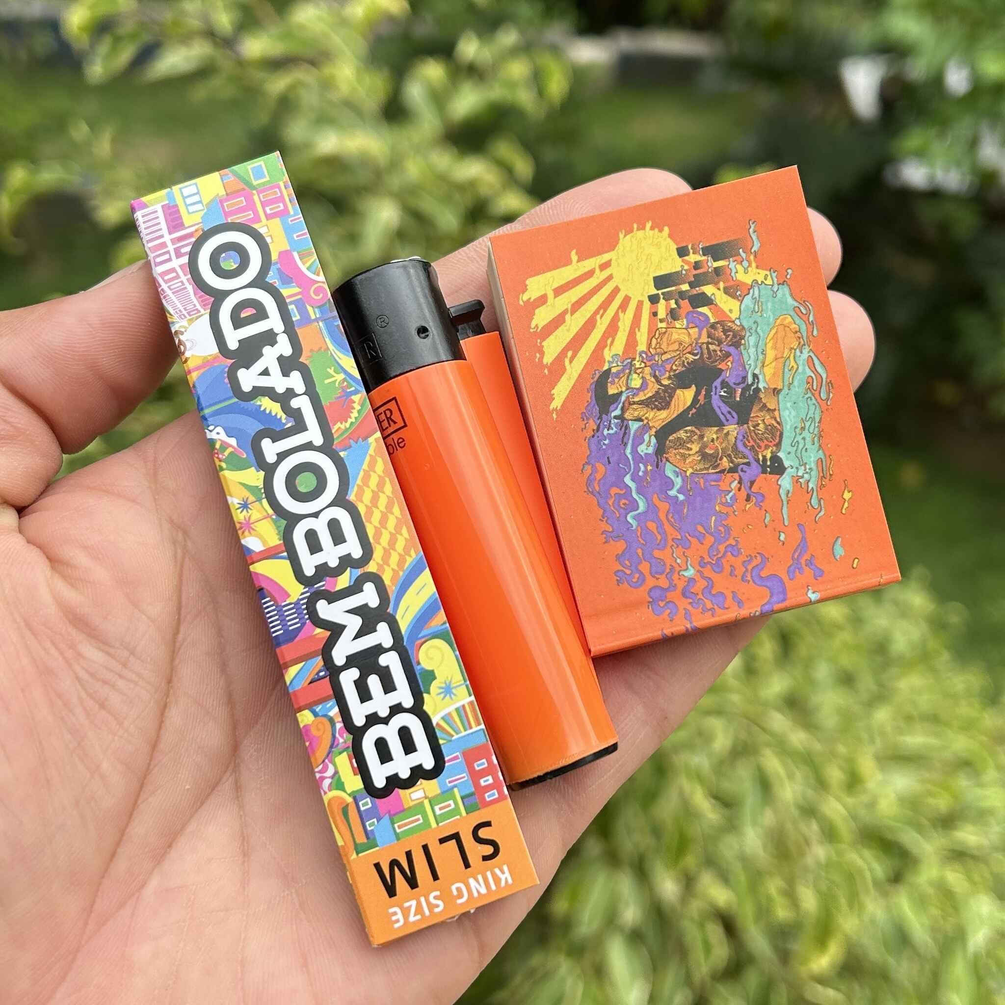 Well-Rolled Supply Combo – 1 Rolling Paper + 1 Lighter + 1 Paper Filter Tip