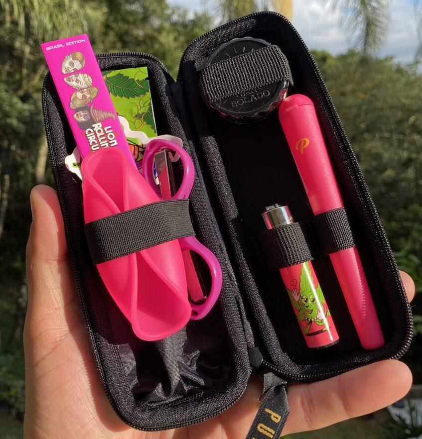 Kit Pink Slim – Black Puff Slim Case