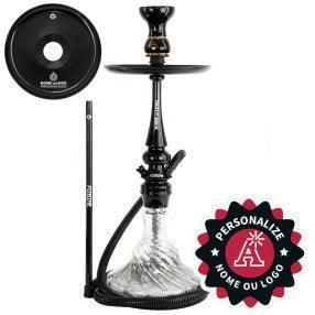 Narguile Marajah Umbrella Nano Branco Metal Dourado Vaso Brisas Prato Coroa Pequeno Rosh Alusi Take Gold Completo