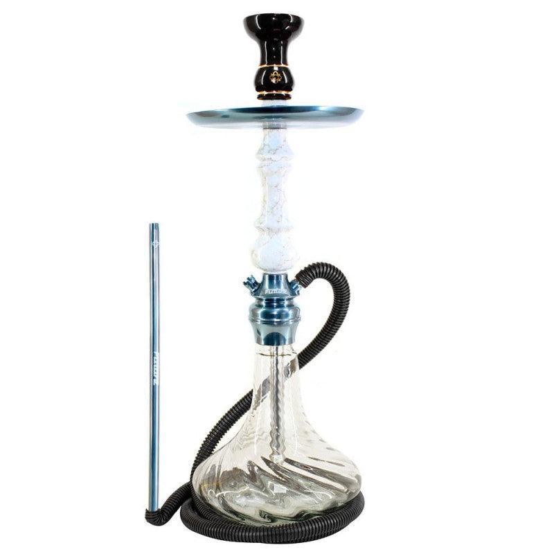 Hookah Amazon Future Marbled Onyx Metal Ribbed Transparent Vase