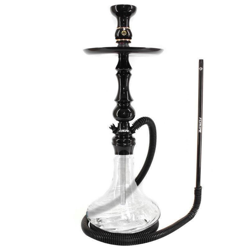 Hookah Amazon Future Black Black Metal Transparent Ribbed Vase