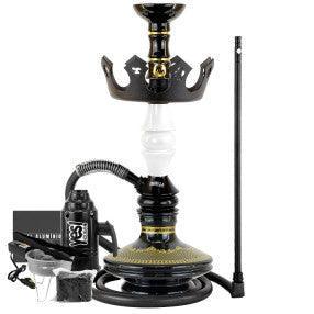 Hookah Marajah Umbrella Nano White Golden Metal Brisas Vase Small Crown Plate Alusi Take Gold Complete