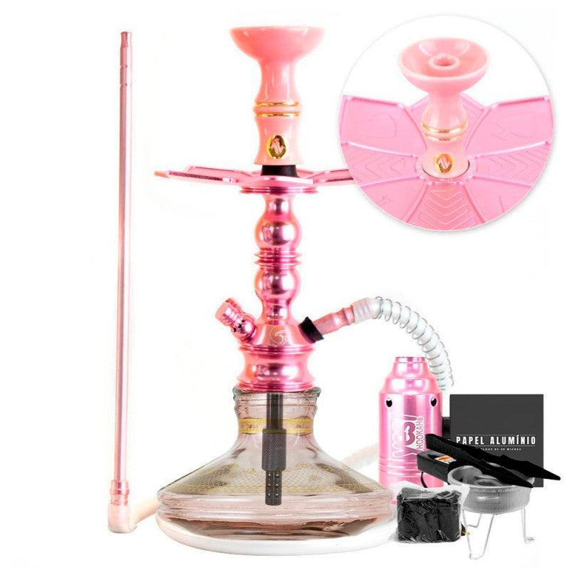 Hookah Small Zeus Single Rose Glitter Vase Brisas Genie Flush Tray Mouthpiece ArguileBr Silicone Bowl Alusi Kiso Complete